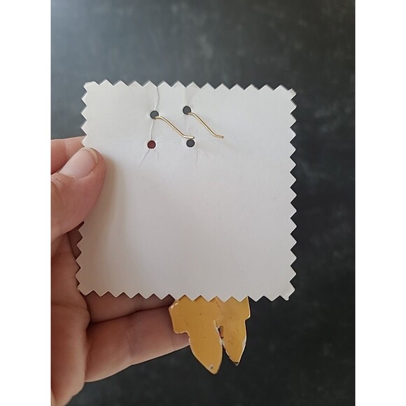 Painted Wooden Dangling Salamander Earrings Vintage Costume Jewelry NOS - Picture 6 of 10